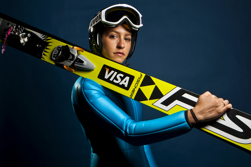 Chris Detrick  |  The Salt Lake Tribune
Ski jumping athlete Jessica Jerome poses for a portrait during the Team USA Media Summit at the Canyons Grand Summit Hotel Tuesday October 1, 2013.