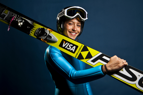 Chris Detrick  |  The Salt Lake Tribune
Ski jumping athlete Jessica Jerome poses for a portrait during the Team USA Media Summit at the Canyons Grand Summit Hotel Tuesday October 1, 2013.