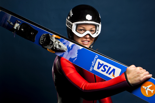 Chris Detrick  |  The Salt Lake Tribune
Ski jumping athlete Lindsey Van poses for a portrait during the Team USA Media Summit at the Canyons Grand Summit Hotel Tuesday October 1, 2013.