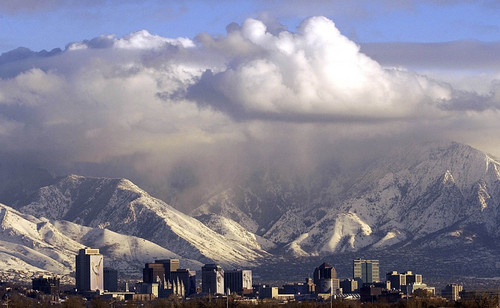 Francisco Kjolseth | Tribune file photo
The Salt Lake Skyline a couple of weeks before the start of the 2002 Winter Olympics.