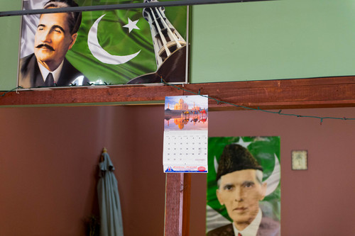 Trent Nelson  |  The Salt Lake Tribune
Portraits of famous Pakistanis Sir Muhammad Iqbal and Mohammad Ali Jinnah at Zaika Grill 'n Kebab.