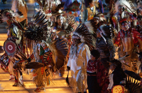 |  Tribune file photo

Native American dancers perform during the Opening Ceremony.
