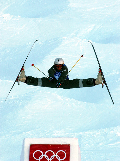 Rick Egan  |  Tribune file photo

Austria's Margarita Marbler goes on to win the gold medal in the women's moguls competition at Deer Valley resort, February 9, 2002 during the Winter Olympic Games. U.S. Skier Shannon Bahrke won the silver, and Japanese skier Satoya won the bronze.