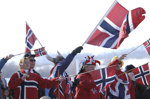 |  Tribune file photo

Norwegian fans cheer on their country hero Ole Einar Bjoerndalen as he wins the mens 20K individual biathlon at Soldier Hollow.