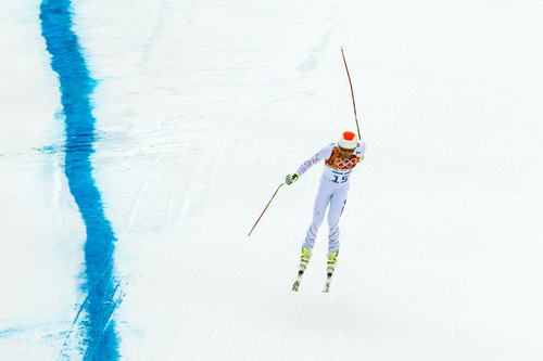 Chris Detrick  |  The Salt Lake Tribune
Bode Miller competes in the Men's Downhill race at Rosa Khutor Alpine Center during the 2014 Sochi Olympic Games Sunday February 9, 2014.  Miller finished in eighth place with a time of 2:06.75.