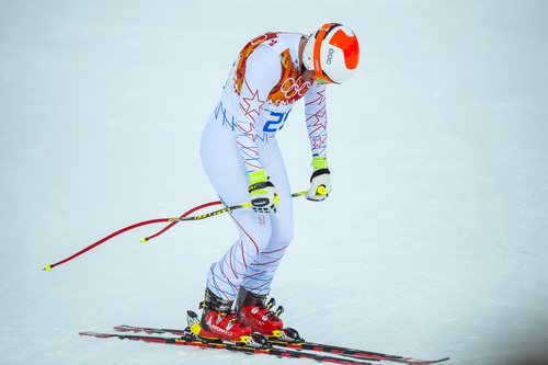 Chris Detrick  |  The Salt Lake Tribune
Marco Sullivan, of Park City, reacts after competing in the Men's Downhill race at Rosa Khutor Alpine Center during the 2014 Sochi Olympic Games Sunday February 9, 2014. Sullivan finished in 30th place with a time of 2:10.10.