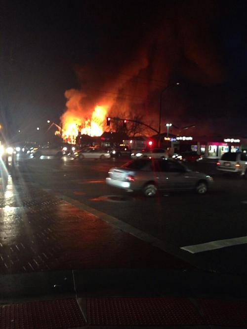 Brooke Adams | The Salt Lake Tribune

A four-alarm fire burns in downtown Salt Lake City on the night of February 9, 2014.