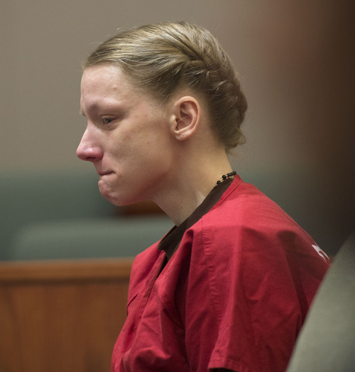 Steve Griffin  |  The Salt Lake Tribune


Stephanie Sloop, weeps during her status conference in  Judge Glen Dawson's courtroom at the Davis Justice Center in Farmington, Utah Tuesday, February 11, 2014. Sloop is charged in the death of her son Ethan Stacy.