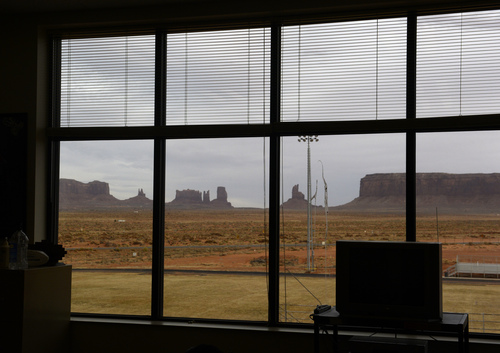Rick Egan  |  The Salt Lake Tribune
The view from Jim Dandy's class room at Monument Valley High School.