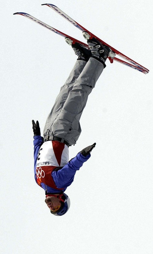 Trent Nelson | Tribune file photo
Czech gold medalist Ales Valenta in his first jump of the men's aerials final at the 2002 Winter Olympics.