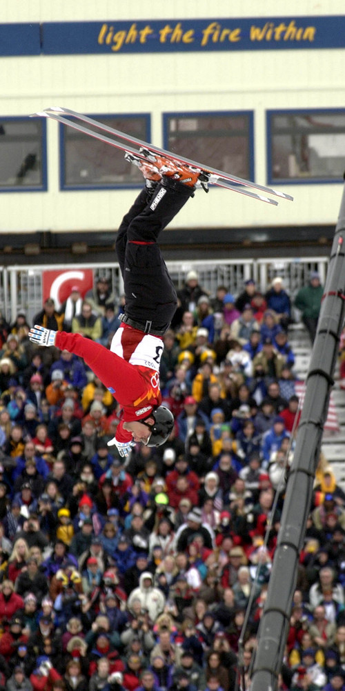 Paul Fraughton | Tribune file photo
Joe Pack on his first jump in the men's freestyle aerials at the 2002 Winter Olympics.