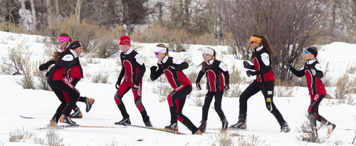 Steve Griffin  |  The Salt Lake Tribune


Kids in the Park City Nordic Ski Club play a game of tag with one ski on during practice below the Utah Olympic Park in Park City, Utah Tuesday, February 18, 2014.