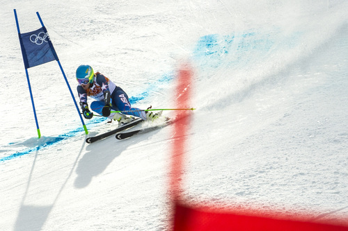 KRASNAYA POLYANA, RUSSIA  - JANUARY 19:
Ted Ligety, of Park City, competes in the Men's Giant Slalom at Rosa Khutor Alpine Center during the 2014 Sochi Olympics Wednesday February 19, 2014. LIgety won the gold medal with a cumulative time of 2:45.29.
(Photo by Chris Detrick/The Salt Lake Tribune)