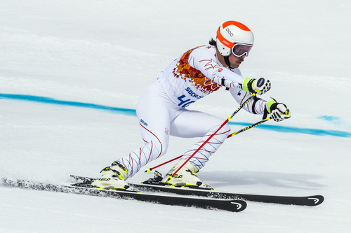 KRASNAYA POLYANA, RUSSIA  - JANUARY 19:
Jared Goldberg competes in the Men's Giant Slalom at Rosa Khutor Alpine Center during the 2014 Sochi Olympics Wednesday February 19, 2014. Goldberg finished in 19th place with a time of 2:47.48.
(Photo by Chris Detrick/The Salt Lake Tribune)