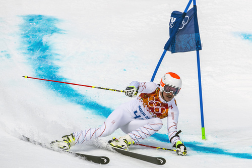 KRASNAYA POLYANA, RUSSIA  - JANUARY 19:
Jared Goldberg competes in the Men's Giant Slalom at Rosa Khutor Alpine Center during the 2014 Sochi Olympics Wednesday February 19, 2014. Goldberg finished in 19th place with a time of 2:47.48.
(Photo by Chris Detrick/The Salt Lake Tribune)
