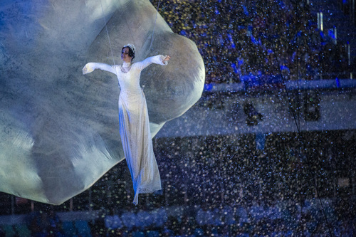 SOCHI, RUSSIA  - JANUARY 23:
Dancers perform during the Closing Ceremony of the 2014 Sochi Olympics outside of Fisht Olympic StadiumSunday February 23, 2014. 
(Photo by Chris Detrick/The Salt Lake Tribune)