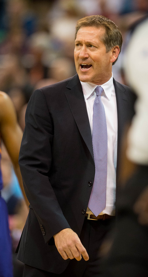 Trent Nelson  |  The Salt Lake Tribune
Phoenix coach Jeff Hornacek picks up a technical foul as the Utah Jazz host the Phoenix Suns, NBA Basketball in Salt Lake City, Wednesday, February 26, 2014.
