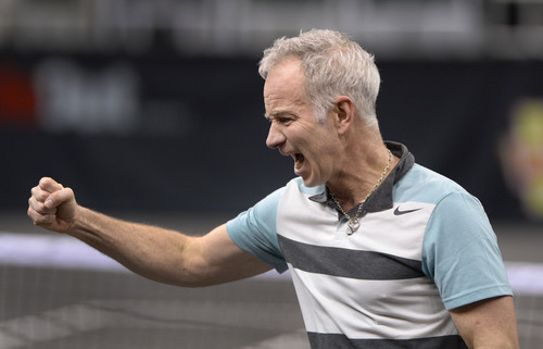 Steve Griffin  |  The Salt Lake Tribune


John McEnroe pumps his fist after hitting a shot past Pete Sampras during the Champions Challenge tournament, a 12-city tour, at EnergySolutions Arena Tuesday night. in Salt Lake City, Utah Wednesday, February 26, 2014.