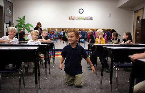 Francisco Kjolseth  |  The Salt Lake Tribune
James Turner who has autism adds a challenging element to the regular classroom dynamic as students notice his playful way of doing things, which can be disruptive for the class.
