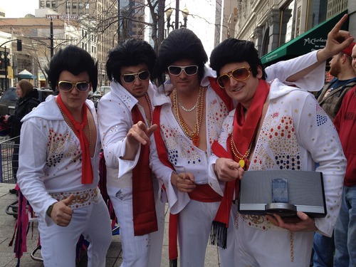 Chris Detrick | The Salt Lake Tribune	
These Elvis impersonators were among the teams racing through  Salt Lake City on Saturday as part of the Urban Iditarod.