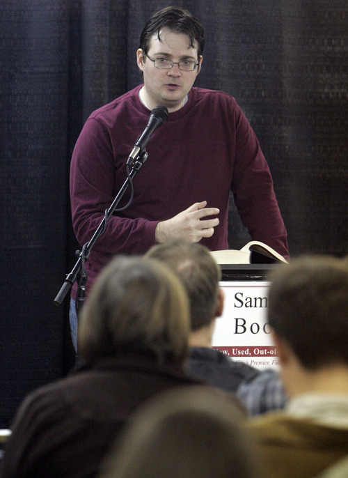 Tribune file photo
Best-selling Provo sci-fi writer Brandon Sanderson will launch his new novel "Words of Radiance," the second in his "The Stormlight Archive" series, with a midnight reading at the Brigham Young University Bookstore on Tuesday, March 4.