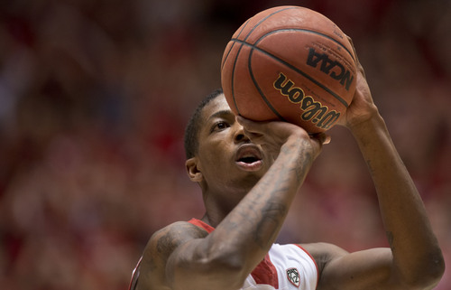 Lennie Mahler  |  The Salt Lake Tribune
Utah's Delon Wright shoots a free throw in the second half as the Utes led Colorado at the Huntsman Center, Saturday, March 1, 2014.