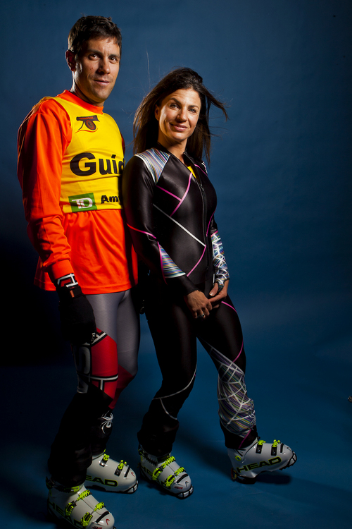 Chris Detrick  |  The Salt Lake Tribune
Para-alpine skiing athlete Danelle Umstead and her guide Rob Umstead pose for a portrait during the Team USA Media Summit at the Canyons Grand Summit Hotel Tuesday October 1, 2013.