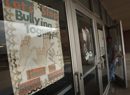 Leah Hogsten  |  The Salt Lake Tribune
Hillcrest Junior High School has kicked off an anti-bullying campaign and the school hallways are decorated with anti-bullying posters that students have made. Bullying, though, is not found only in the classroom, but also the office.