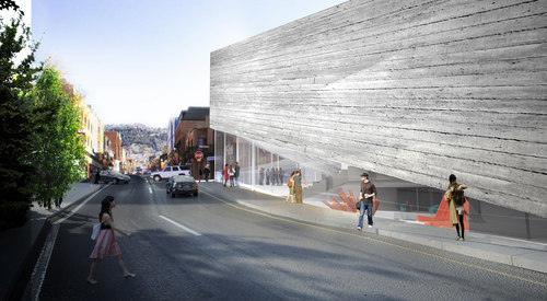 Courtesy photo
An artist's rendition of the planned expansion of Park City's Kimball Art Center, seen looking south from Main Street, announced Monday, March 3.