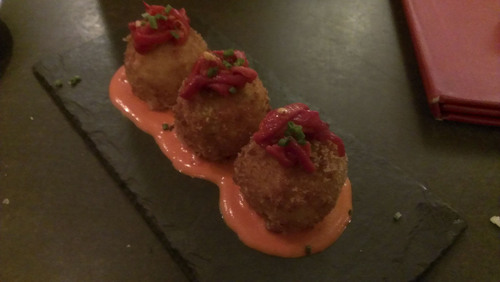 Kathy Stephenson  |  The Salt Lake Tribune
Smoked chicken croquetas as Finca in Salt Lake City.