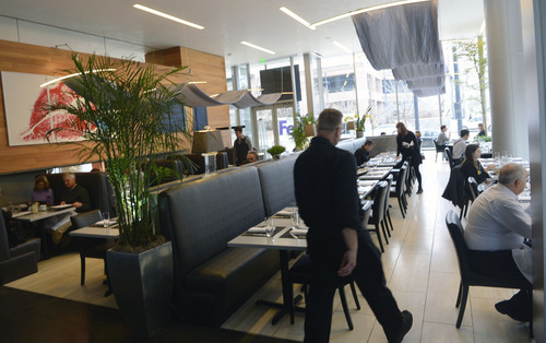 Al Hartmann  |  The Salt Lake Tribune 
Bistro 222 on Main Street across from Gallivan Plaza in Salt Lake City has modern decor with large windows on the south and east to take in views of the city.