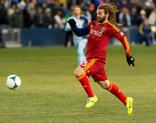 Trent Nelson  |  The Salt Lake Tribune
Real Salt Lake's Kyle Beckerman (5) with the ball as Real Salt Lake faces Sporting KC in the MLS Cup Final at Sporting Park in Kansas City, Saturday December 7, 2013.