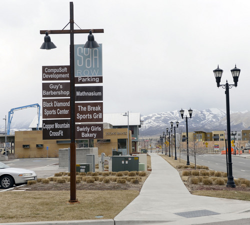 Al Hartmann  |  The Salt Lake Tribune 
SoDa Row, Daybreak's first commercial district, recently added three new tenants, including a restaurant, a women's apparel outlet and a real estate office that will cater to a growing clientele of would-be homebuyers coming to the South Jordan community.