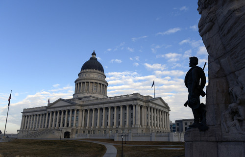 Al Hartmann  |  The Salt Lake Tribune
The Utah Capitol is hit with early morning light Monday Jan. 27 for the start of the 45-day 2014 legislative session.