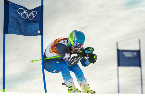 Chris Detrick | The Salt Lake Tribune
Ted Ligety, of Park City, competes in the Men's Giant Slalom at Rosa Khutor Alpine Center during the 2014 Sochi Olympics on Wednesday, Feb. 19, 2014. LIgety won the gold medal with a cumulative time of 2:45.29.