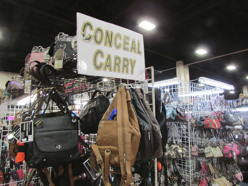 Tom Wharton  |  The Salt Lake Tribune
Conceal-carry purses at the International Sportsmen's Exposition in Sandy.
