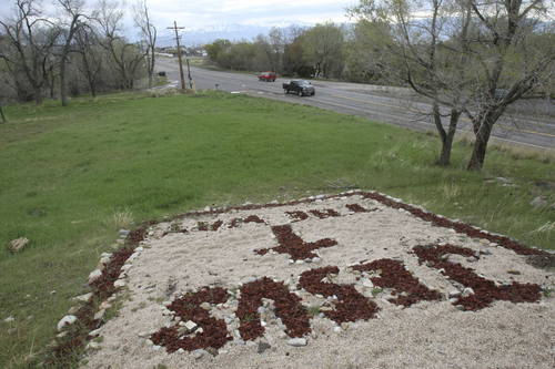 Keith Johnson | The Salt Lake Tribune
The Bible says Jesus is the way, the truth and the life. Along State Road 36 near Stockton, Utah, in April 2012, the way is a Jesus rock garden.