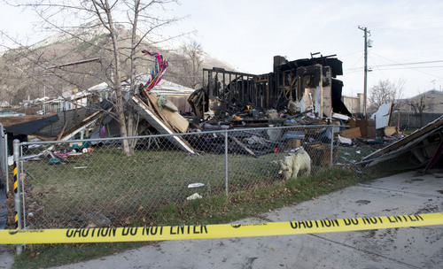Steve Griffin  |  The Salt Lake Tribune


Police tape surrounds a house at 1214 E. 520 South in Provo, Utah after it exploded and burned Sunday, March 16, 2014.