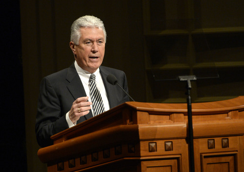 Rick Egan | The Salt Lake Tribune

President Dieter F. Uchtdorf, second counselor in the LDS Church's governing First Presidency, gives the keynote address to the "Church History Symposium." at the LDS Conference Center Theater, Friday, March 7, 2014