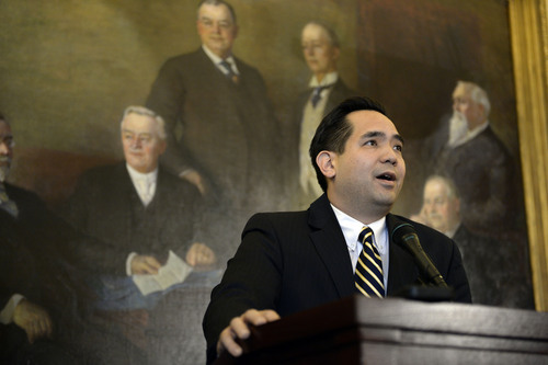 Francisco Kjolseth  |  Tribune file photo
Utah Attorney General Sean Reyes has beefed up his office's policy on speaking to the press -- warning attorneys that they could be subject to discipline, including firing, by talking out of school.