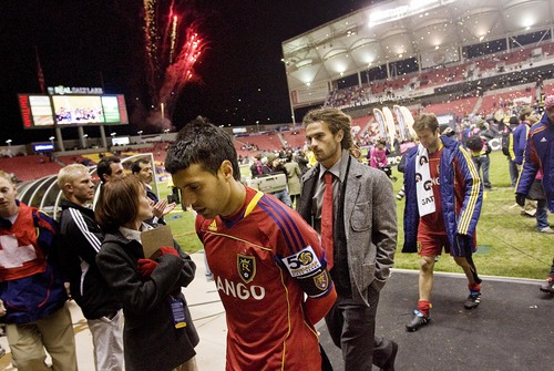 Djamila Grossman  |  The Salt Lake Tribune

Real Salt Lake's Javier Morales (11) and his team walk off the field after they lost against Monterrey in the CONCACAF Champions League final in Sandy, Utah, on Wednesday, April 27, 2011.