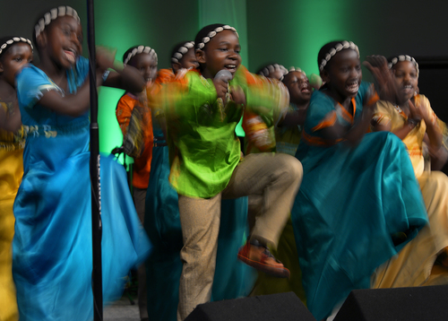 Scott Sommerdorf   |  The Salt Lake Tribune
The energetic African Children's Choir sings and dances at Mountain View Christian Assembly Church, Sunday, March 30, 2014. The African Children's Choir performs lively African songs and dances, well-loved children's songs, traditional spirituals and gospel favorites.