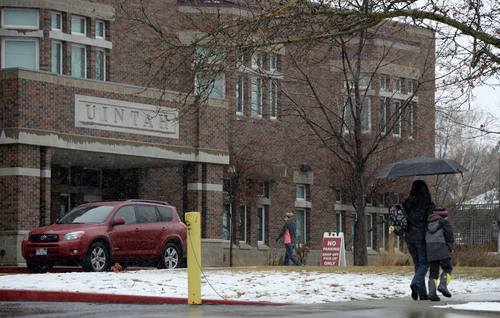 Al Hartmann  |  The Salt Lake Tribune
Parents and children come and go at Uintah Elementary School about noon Thursday Jan. 30, 2014.