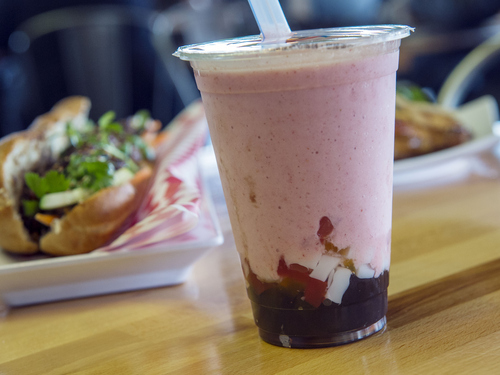 Keith Johnson | The Salt Lake Tribune

Boba strawberry smoothie at the Noodle and Chopstick restaurant in West Valley City.