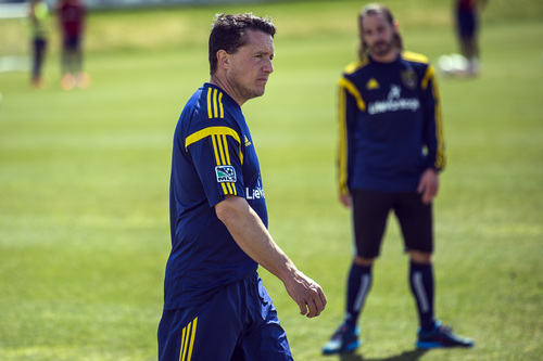 Chris Detrick  |  The Salt Lake Tribune
Real Salt Lake Strength and Conditioning Coach Dan Barlow during a practice at America First Field Wednesday April 9, 2014.