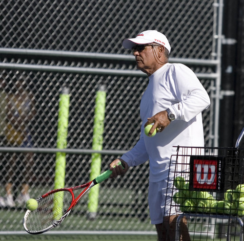 Paul Fraughton  |   Salt Lake Tribune
   Mike Martines has run Coach Mike's Tennis Academy at the Dee Smith Tennis Center  for 15  years. The city is not renewing his contract.                      
 Friday, June 7, 2013