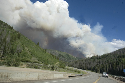 The Seeley fire in the Manti-La Sal National forest Wednesday, June 27, 2012, as seen from state road 31. (AP Photo/Paul Fraughton, The Salt Lake Tribune)