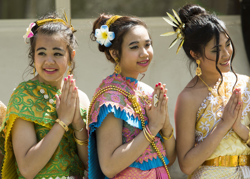 Rick Egan  |  The Salt Lake Tribune

Miss Songkran contestants left to right, Subena Volarat, Thierat Volarat, Penny Churarranatham, during the Miss Songkran competition, at the Wat Dhammagunaram Buddhist Temple in Layton, Saturday, April 19, 2014. 

The annual two day Thai-Lao New Year celebration includes authentic food and music, and the Miss Songkran beauty contest. It continues Sunday at 10 a.m. to 2 p.m, and is open to the public.