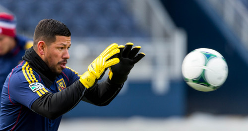 Trent Nelson  |  The Salt Lake Tribune
Real Salt Lake's Nick Rimando (18) warms up during a training session at Sporting Park in Kansas City, Friday December 6, 2013.
