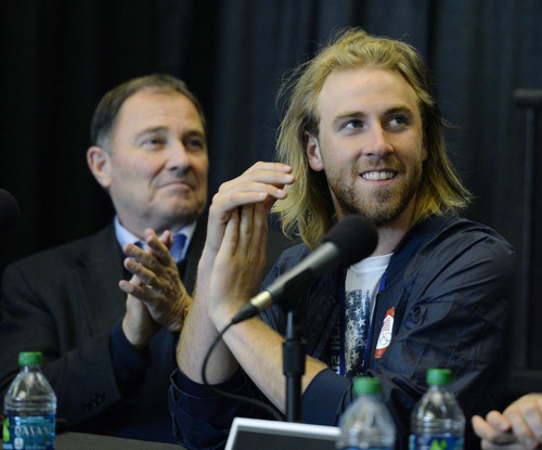 Steve Griffin  |  The Salt Lake Tribune


Olympian Sage Kotsenburg sits with Utah Gov. Gary Herbert during press conference in advance of the Governor's State of Sport Awards at EnergySolutions Arena in Salt Lake City, Utah Tuesday, April 22, 2014.